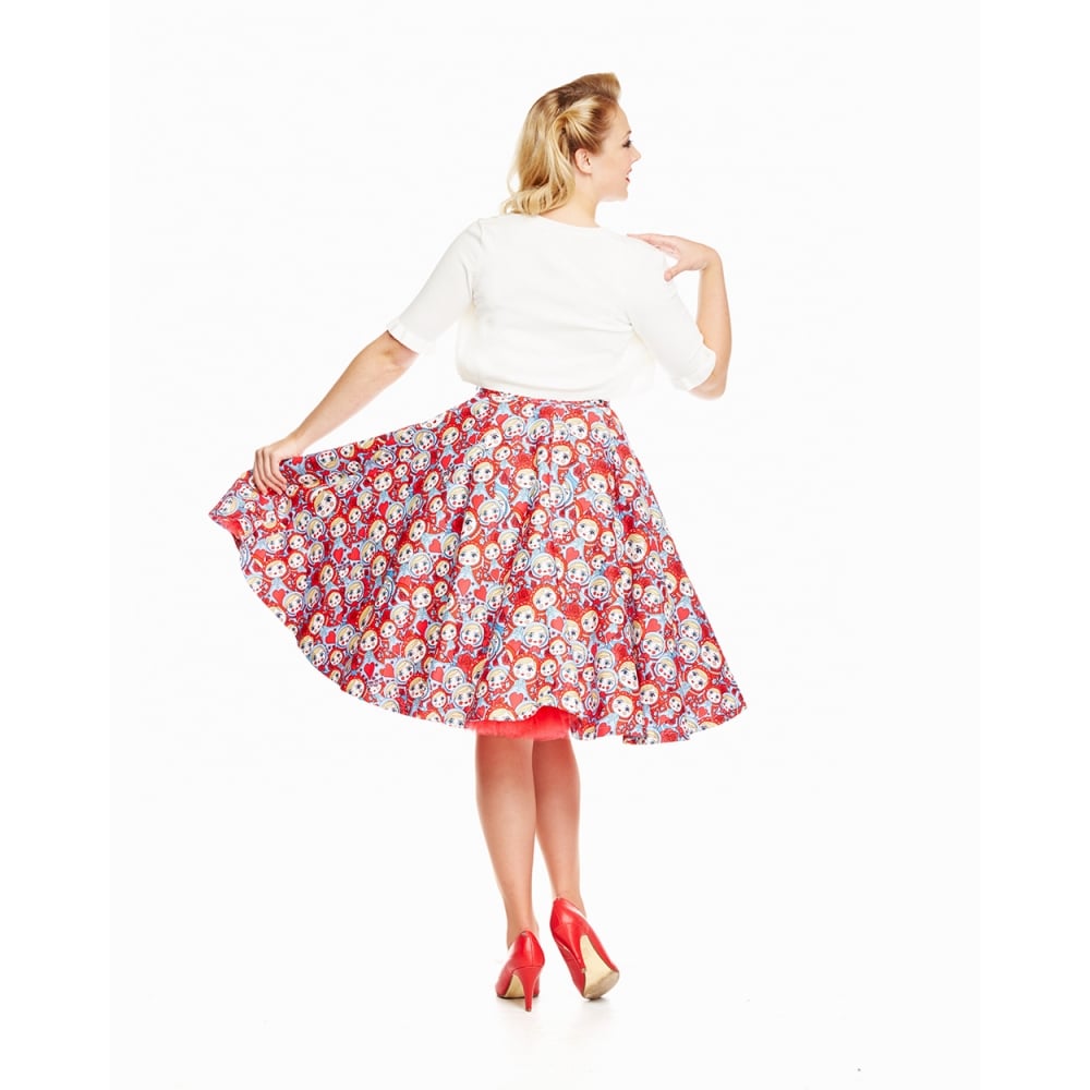 'Peggy' Russian Doll Print Full Circle Skirt - Let's Jive