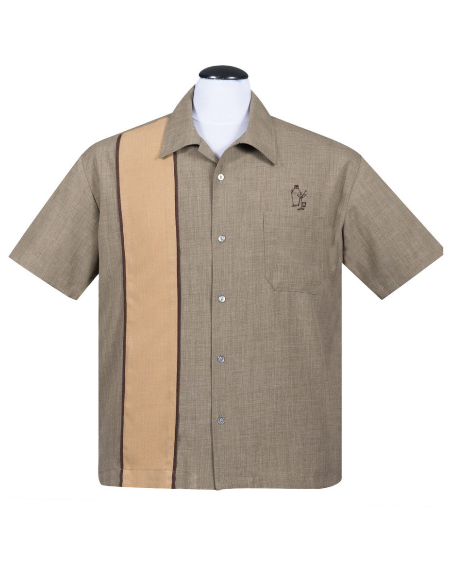 Palm Springs Cocktail Button Up Shirt in Olive - Let's Jive