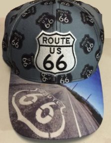 Route 66 W/Shield printed All over Baseball Cap