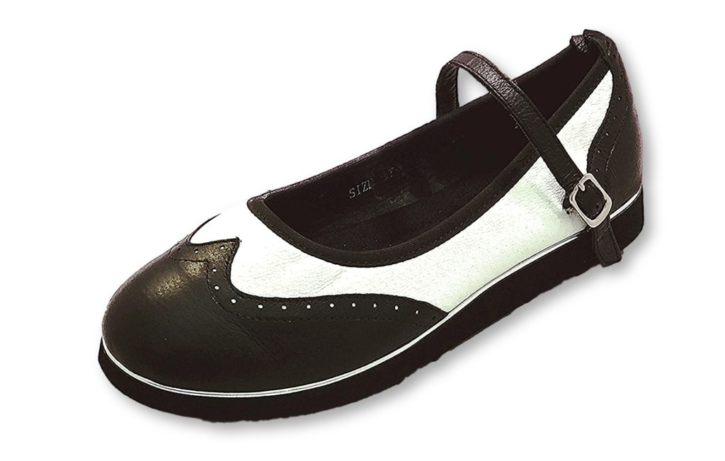 black and white mary janes