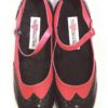 2083BR - Ladies Vintage inspired Leather Dance Shoe in Black and Red - Image 4