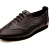 7817B - Gentlemen's Black Leather Flat Smooth Rubber Sole Dance Shoes with Memory Foam