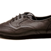 7817B - Gentlemen's Black Leather Flat Smooth Rubber Sole Dance Shoes with Memory Foam - Image 4
