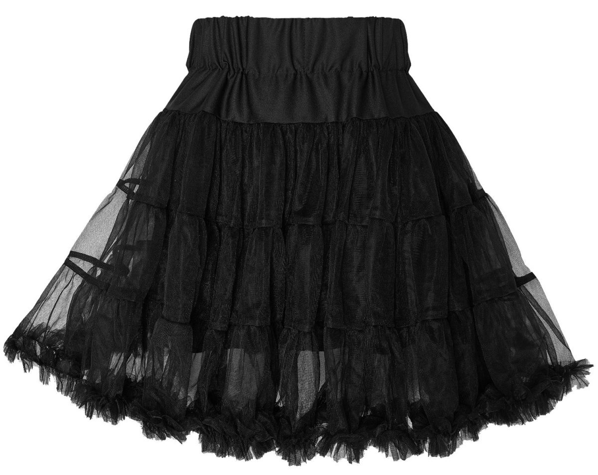 Childrens Soft, Fluffy Nylon Petticoat - Black - Let's Jive