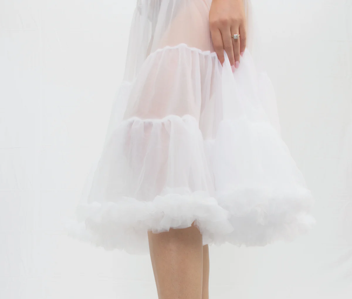 Premium Soft Multi Layered Petticoat - White