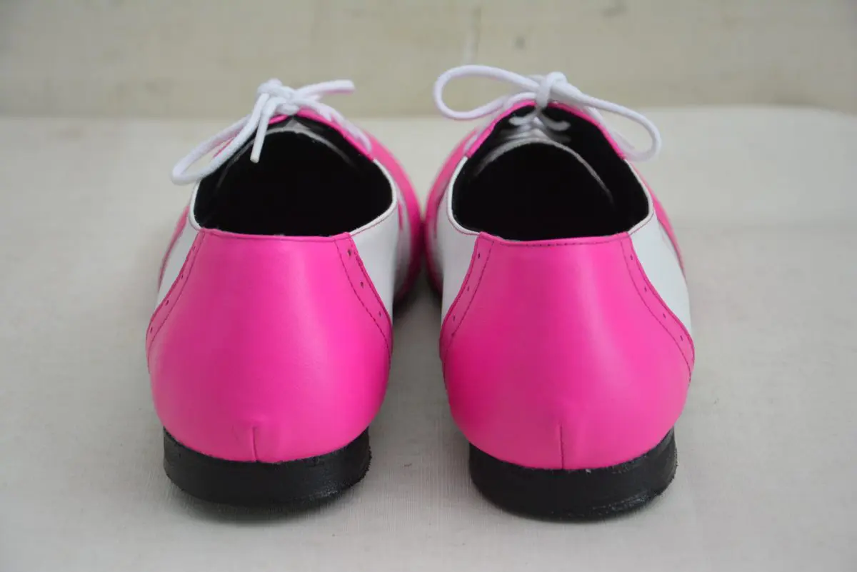 PW - Gatsby Rock'n'Roll Ladies Laces Shoes - Resin Sole Pink / White - Image 3