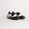 7817BW-1 - Men's Laceup's In Black and White Leather, With Dual Pivot Spin Spots