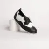 7817BW-1 - Men's Laceup's In Black and White Leather, With Dual Pivot Spin Spots - Image 3
