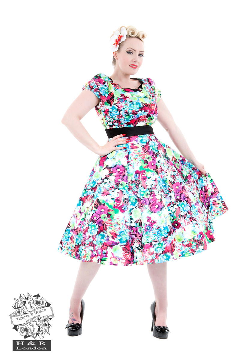 Hearts and Roses Summer Day Swing Dress