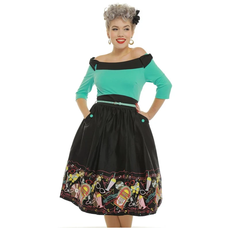 Lindy Bop Cara retro dress DINER BLUE