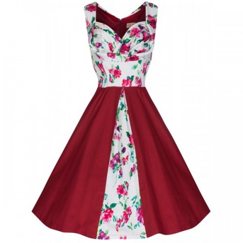 Avis Red Floral Swing Dress