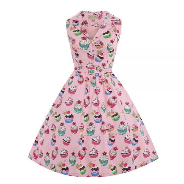 Matilda Cupcakes Swing Dress in Pink
