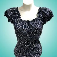 Rose Lee Top - Blk Skull